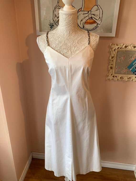 Vintage White A-Line Cotton Summer Dress