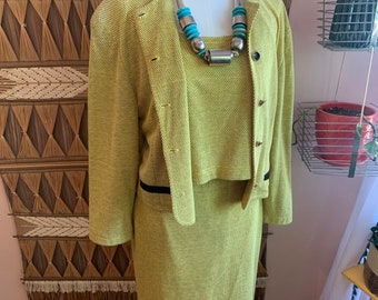 Vintage Yellow & Black 3 Piece Suit Set