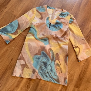 1970’s V-Neck Bell Sleeve Mini Dress Tunic
