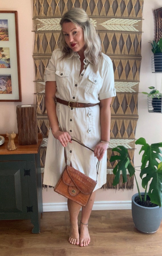 Vintage 90’s ‘Cherokee’ Beige Cotton Day Dress XL