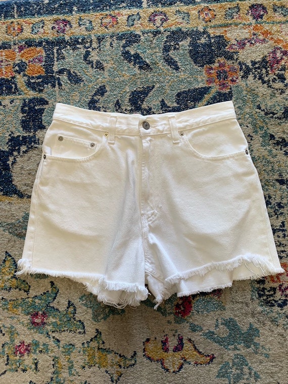 gap white denim shorts