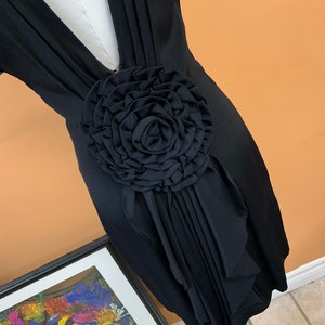 Black Embellished Cocktail Dress E.D. Evenings by Nancy Bracoloni Size Small