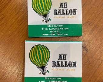 Vintage Au Ballon Cocktail Lounge Montreal, Quebec Souvenir Collectable Matchbook