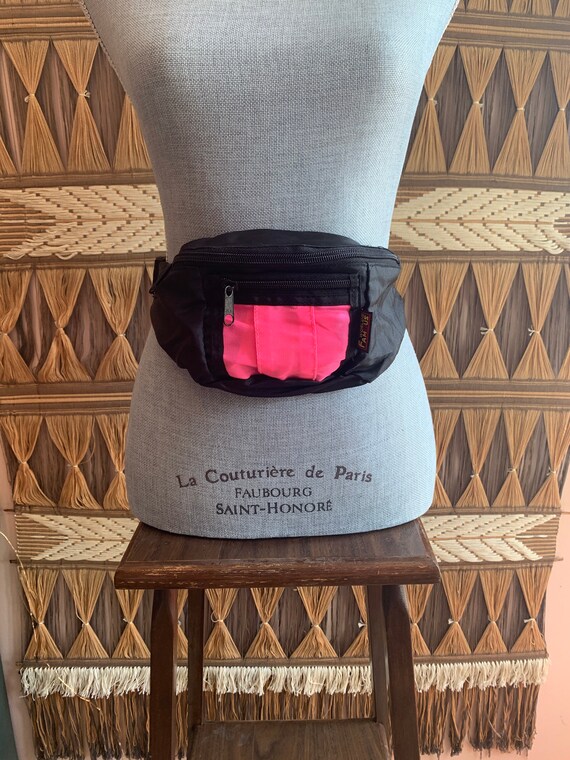 Vintage 90s World Famous Neon Pink and Black Fanny