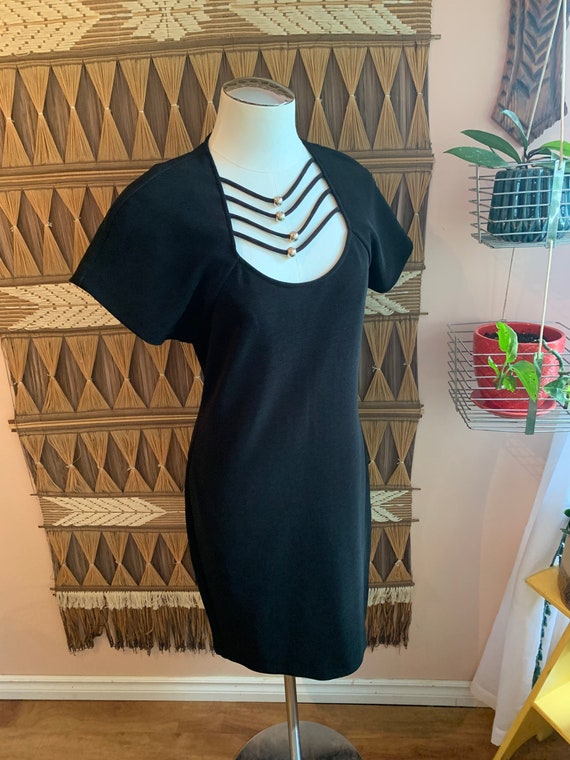 Vintage Algo-ettes Little Black Dress With Embell… - image 1