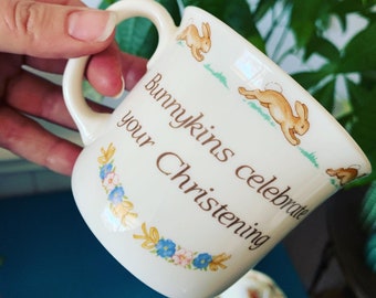 Vintage Collectable China Bunnykins 1988 Childs Christening Cup Mug