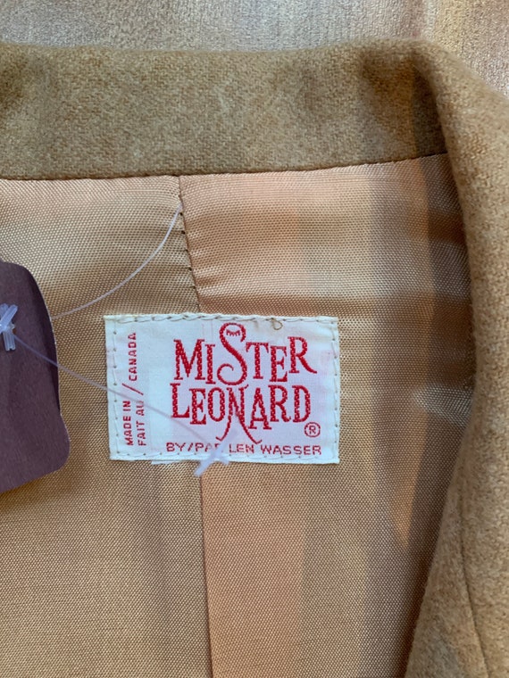 Vintage Mister Leonard Tan Wool No Closure Blazer - image 4