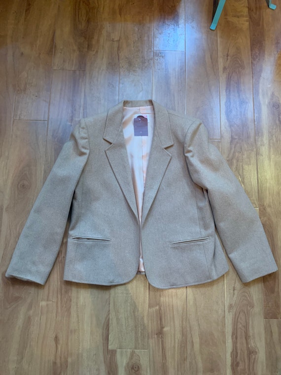 Vintage Mister Leonard Tan Wool No Closure Blazer - image 7