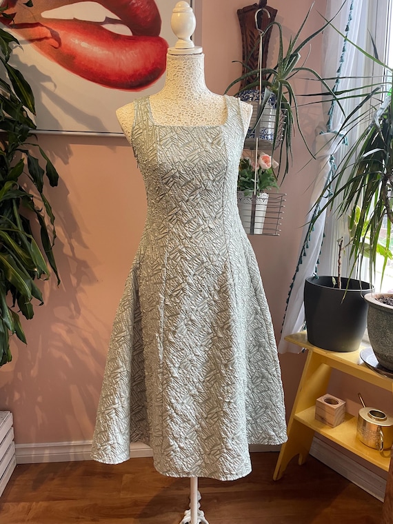 slim fit dress slacks Light Green Seersucker Cotton Fit and Flare Dress – Olivia Dress