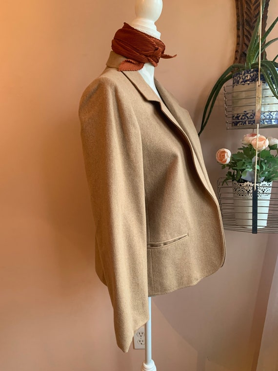 Vintage Mister Leonard Tan Wool No Closure Blazer - image 3