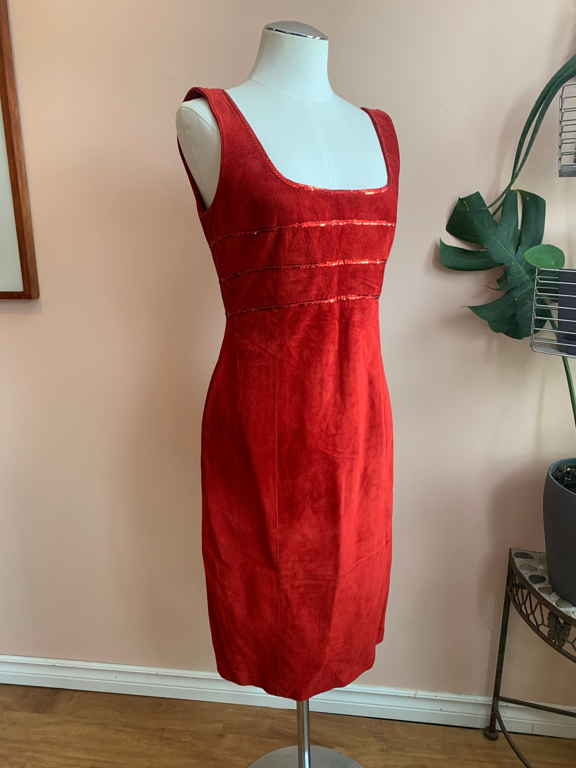 Robe daim rouge Etsy France