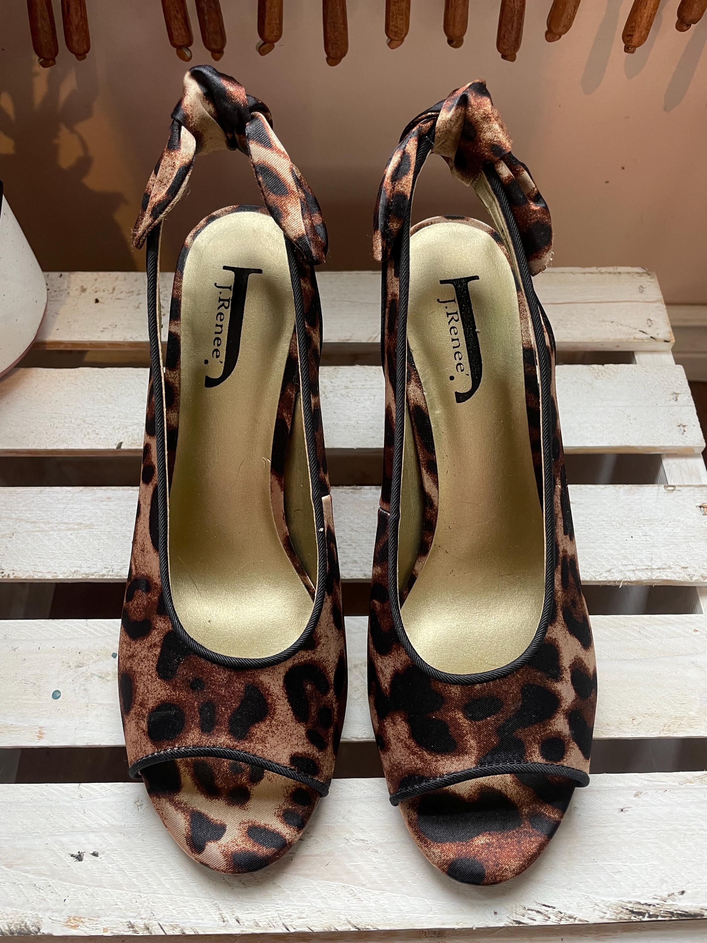 Brown Leopard Print Shoes Heels Leopard Peep Toe Shoes On Sale