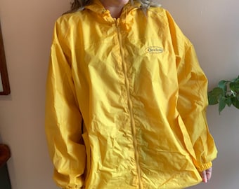 Vintage Yellow ‘Viking’ Hooded Spring Windbreaker ‘Nova Scotia’ Plus Size Jacket Size 2XL