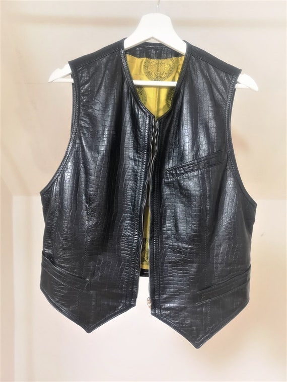 Iconic 1990 Gianni Versace iconic leather vest medusa - Gem