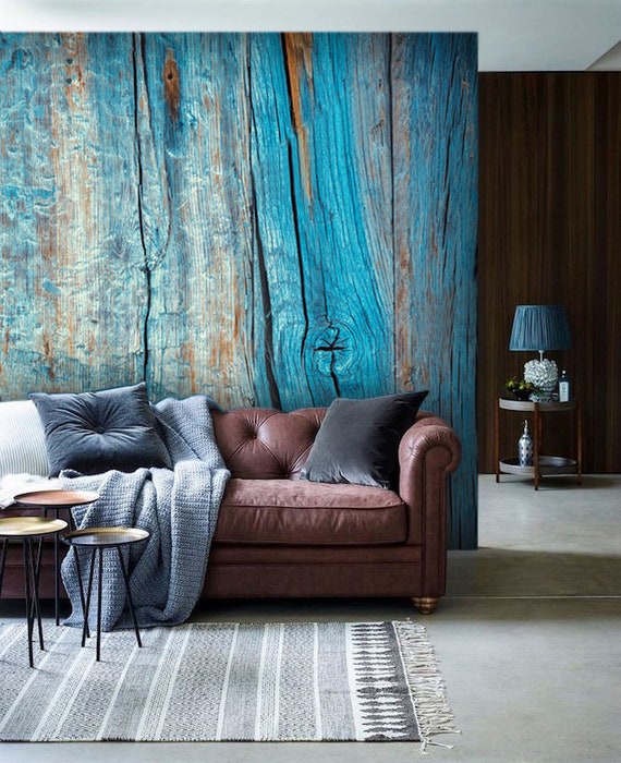 Wallpaper Wood Texture Loft Design Pattern Large Photo Etsy