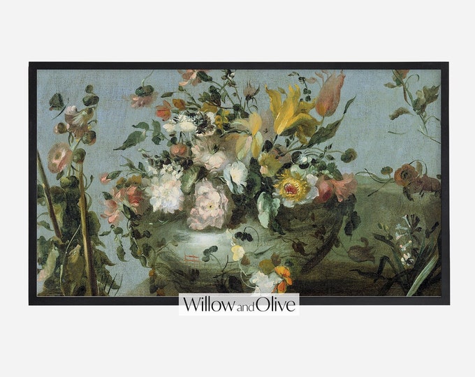 Samsung Frame Tv Art Vintage Flower Still Life Digital Download