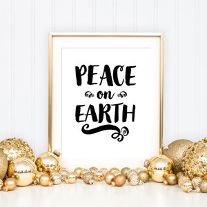 Peace on Earth Printable Art Print, Christmas Printable Art Print ...