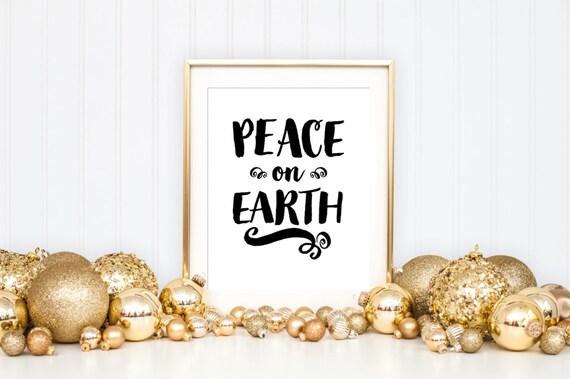 Peace on Earth Printable Art Print Christmas Printable Art | Etsy