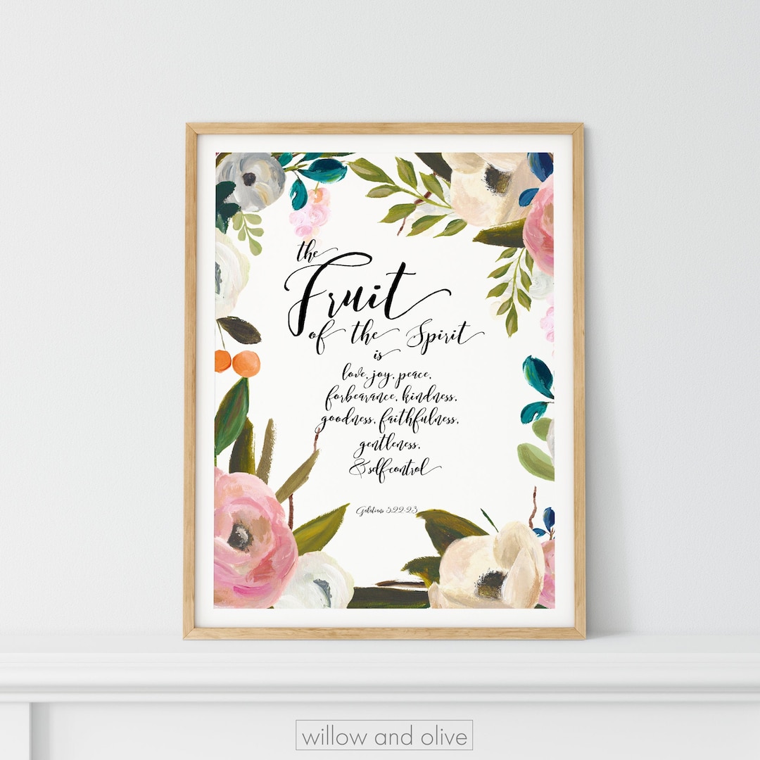 Fruit of the Spirit Wall Art, PRINTABLE ART, Bible Verse Art Print ...