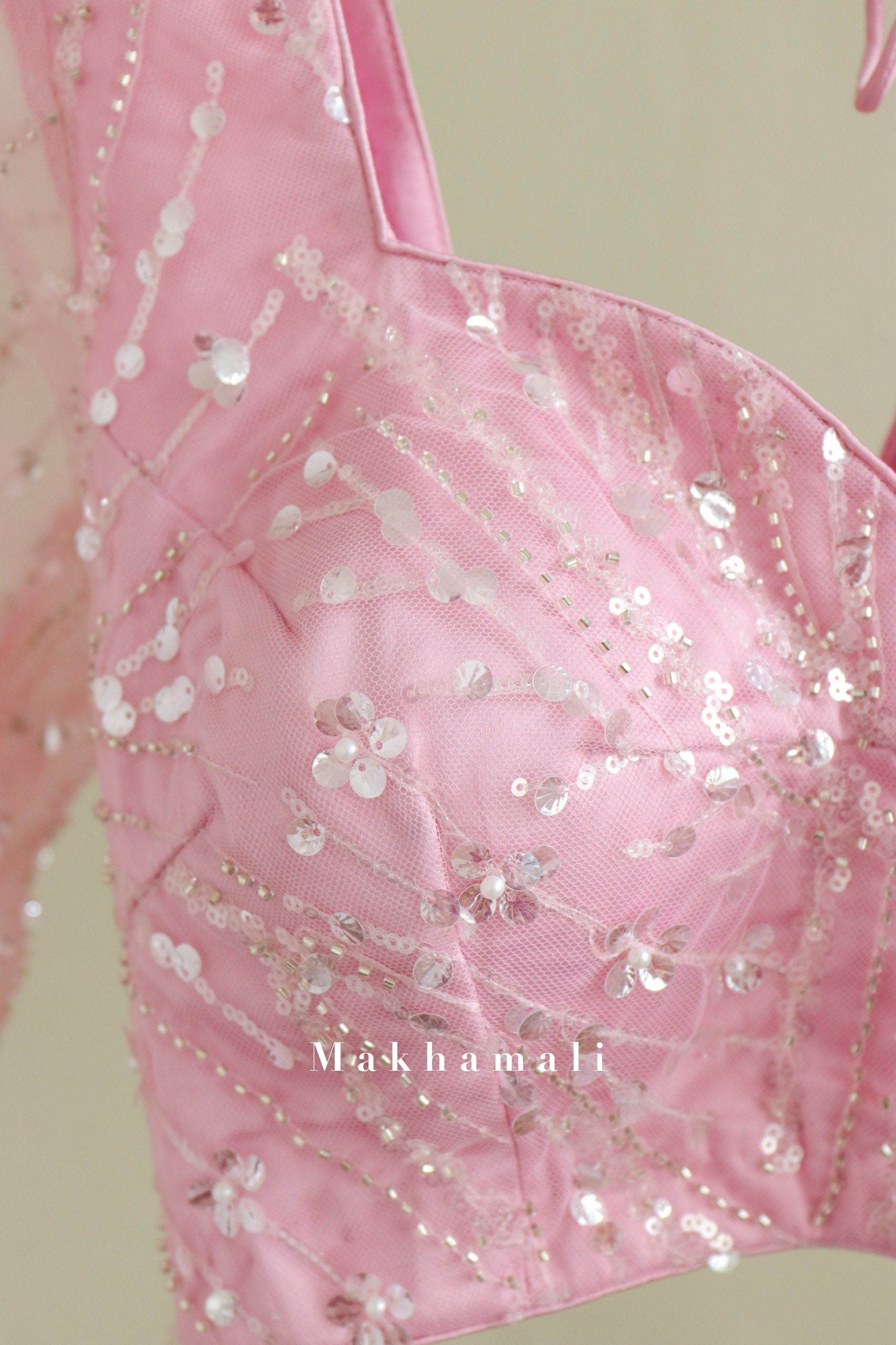 Hand Work Lehenga Choli-Baby Pink main image 1