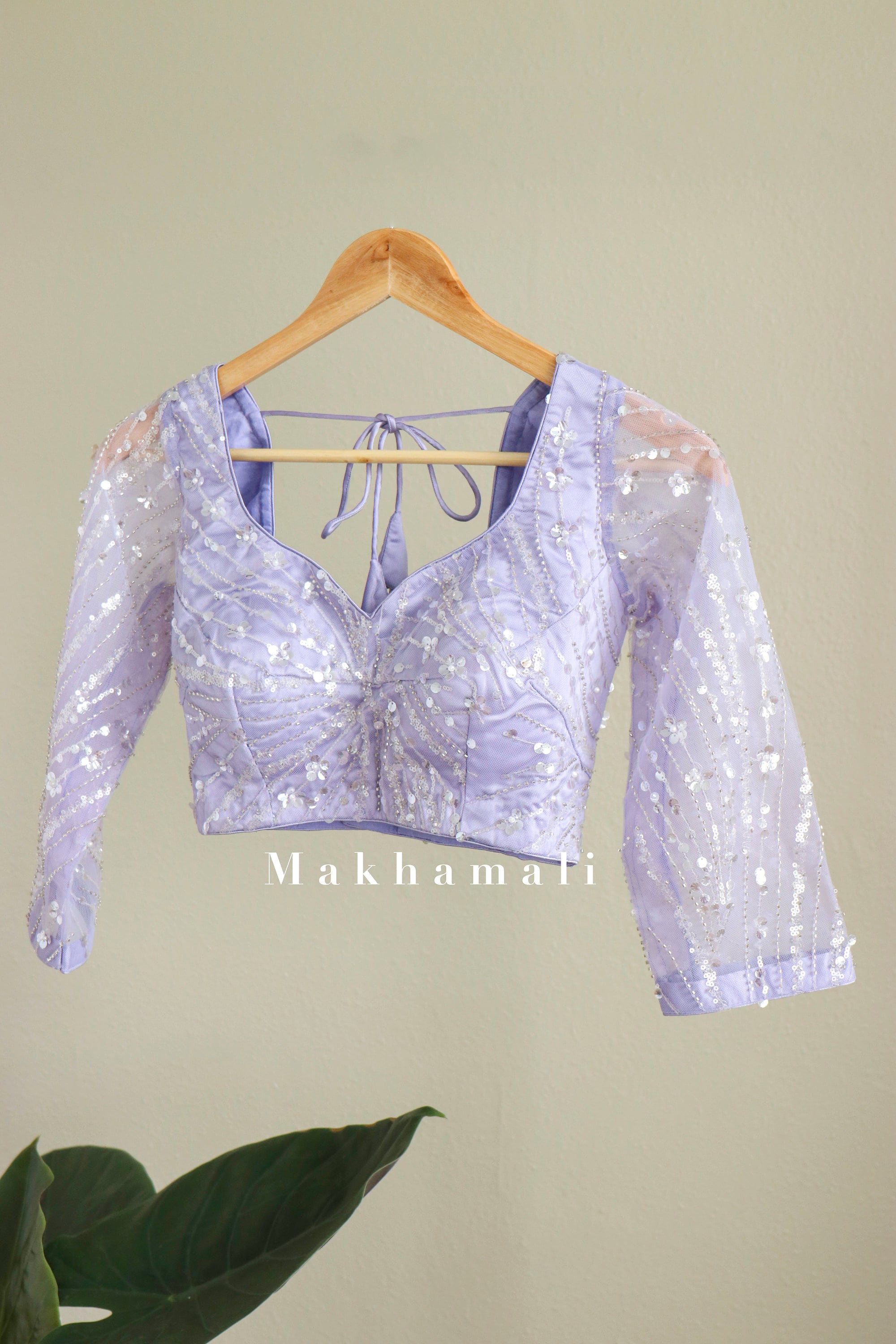 Baby Pink Lehenga With Silver Mirror Embroidery- Rent