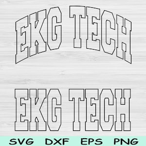 Archivo de corte Svg Dxf de tecnología de ECG, tecnología de ECG PNG, archivos Svg de cardiología para Cricut, tecnología cardíaca Svg, diseño digital de sublimación de texto de camiseta Svg de tecnología de ECG