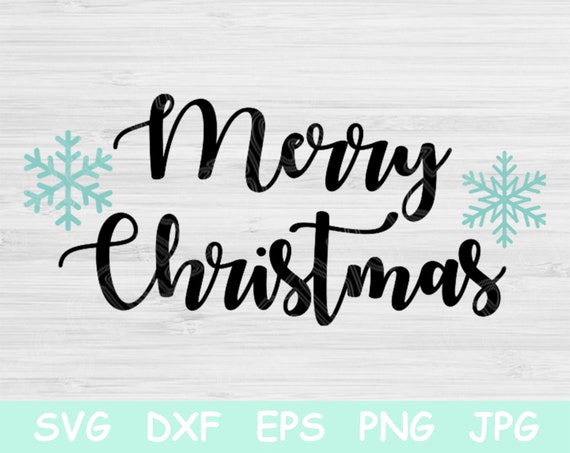 Download Merry Christmas Svg File Saying With Snowflakes Winter Svg Etsy