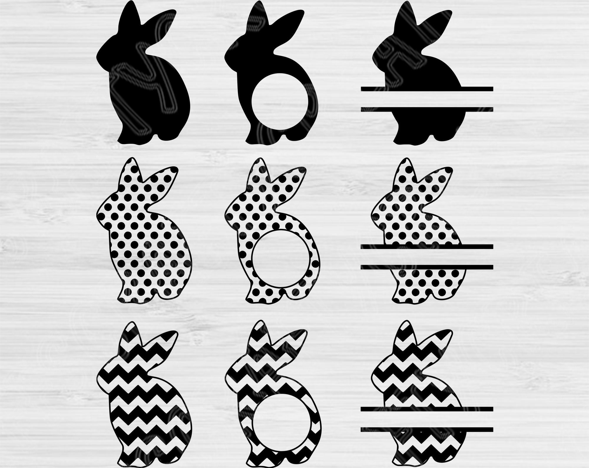 Easter Bunny Svg Easter Svg Files For Cricut Bunny Monogram | Etsy
