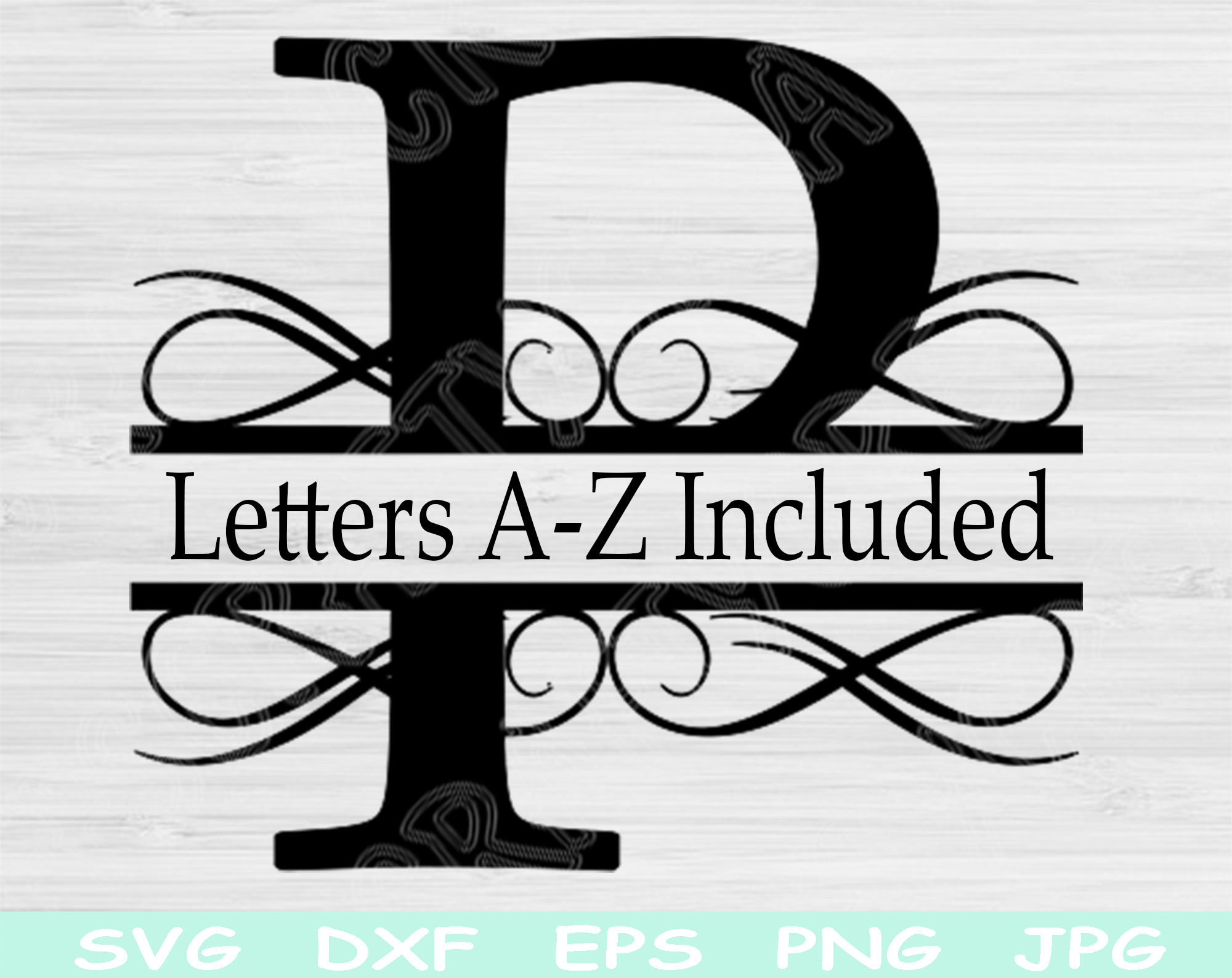 Instant Download SVG & PNG Easy to Use in Cricut Monogram Font Split ...
