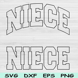 姪のSVG DXFカットファイル、姪のPNG、Cricut用姪のシャツSVGファイル、姪への贈り物SVG、家族のSVGブロック波テキスト昇華デジタルデザイン