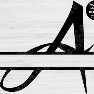 Split Monogram Svg, Split Letter Svg. Alphabet Svg Files for Cricut, Regal Initial Svg, Font Svg Designs for Silhouette, Script Svg Dxf, Png image 5