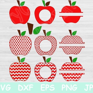 Arquivos SVG para professores, arquivos SVG para Apple. Arquivos de recorte de volta às aulas para Cricut e Silhouette. SVG, DXF, EPS, PNG, JPEG para decalques de vinil ou papel.