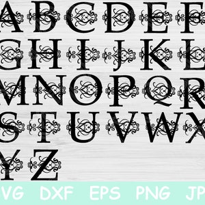 Fonts Svg Block Swirls Digitial Download. Svg Font for Cricut and Silhouette Cut Files. Fonts Download Letter Svg for Instant Vinyl Designs.