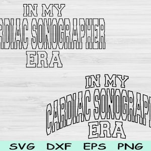 En mi era de ecografista cardíaco, archivo de corte Svg PNG, Svg de ecografista cardíaco, archivos Svg de tecnología de radiación para diseño digital de sublimación de texto de onda de Cricut