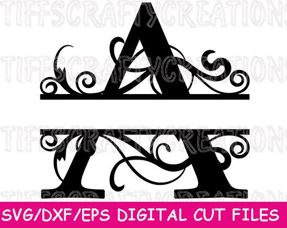 Download Split Letter Svg Split Monogram Svg. Regal Wedding Gift | Etsy