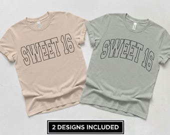 スイート16 SVG、スイートシックスティーンバースデーSVG、16歳の誕生日シャツSVG、スイート16バースデーガールSVG、シックスティーンバースデーSVG、Cricutカットファイル