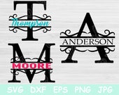Split Letters Svg, Split Monogram Svg, Split Letter Monogram Svg Files for Cricut, Split Monogram Fonts Svg, Alphabet Png Initial Designs