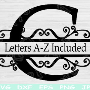 Split Monogram Svg, Split Letter Svg. Alphabet Svg Files for Cricut ...