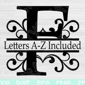 Aufgeteilte Schriftart-Svg, Split Buchstabe-Svg, Dxf, Eps, Png- sofortiger digitaler Download-Design-Svg-Datei für Cricut, Glowforge, Silhouette Vektor-Schnitt-Dateien