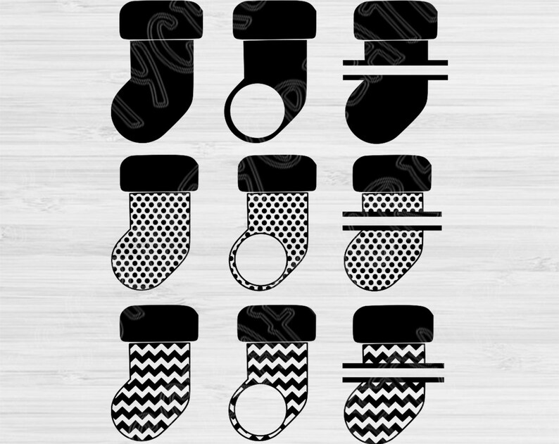 Download Stocking Svg Christmas Svg Files. Split Chevron and Polka ...