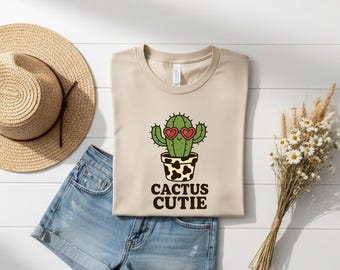Cactus Cutie Png, Western Boho Sublimation Design, Desert Aesthetic Png, Cowgirl Shirt Clipart, Cute Desert Vibes Png Digital Download