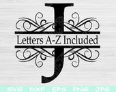 Monogram Letters Svg Files, Split Font Svg, Dxf, Eps, Png Instant Digital Download Design Cut Files For Cricut, Glowforge, Silhouette Vector
