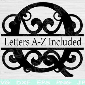 Split Monogram Svg, Split Letter Svg, Dxf, Eps, Png Download digital instantâneo Design Svg para Cricut, Glowforge, Silhouette Vector Cut Files
