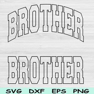 Brother Svg Dxf Png Cut Files, Cool Brother Svg, Big Brother Svg Files For Cricut, Brother Png Block Wave Text Sublimation Digital Design