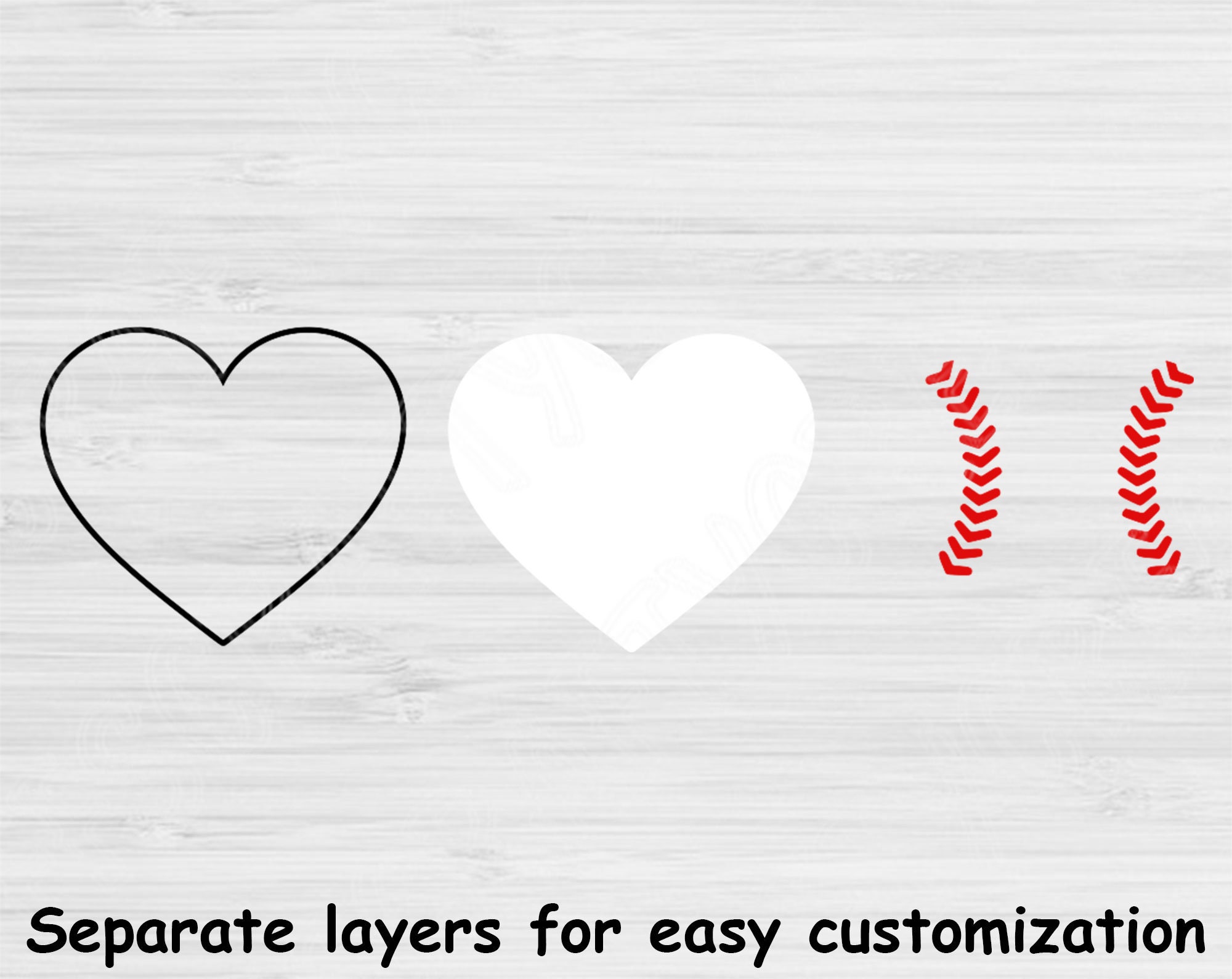Softball Heart Svg Baseball Heart Svg Files for Cricut Love Etsy