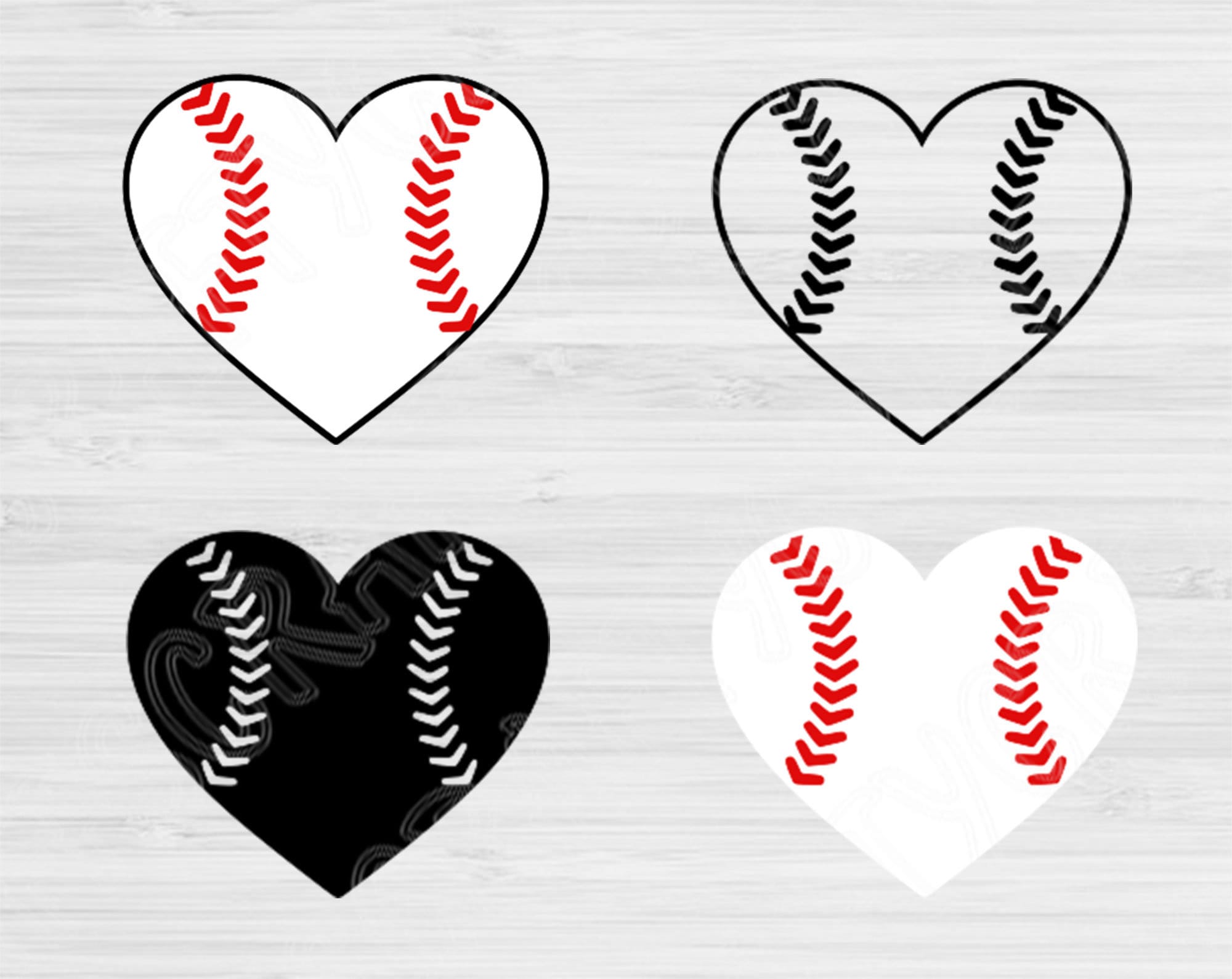 Softball Heart Svg Baseball Heart Svg Files for Cricut Love Etsy