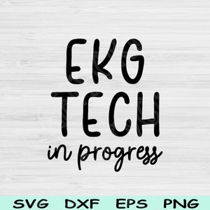 Archivos SVG de técnico de ECG en progreso (DXF, PNG, EPS) para cortar, archivos SVG de cardiología, archivos SVG cardíacos para Cricut, diseños digitales SVG de técnico de ECG para descargar