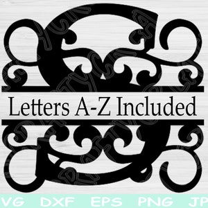 Split Monogram Svg, Split Letter Svg, Dxf, Eps, Png Download digital instantâneo Design Svg para Cricut, Glowforge, Silhouette Vector Cut Files