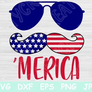 Quatro de Julho Svg, Merica Svg, 4 de Julho Svg, Arquivos Svg Patrióticos para Cricut, 4 de Julho Svg, Merica Bigode Svg, Dia da Independência Svg Eps