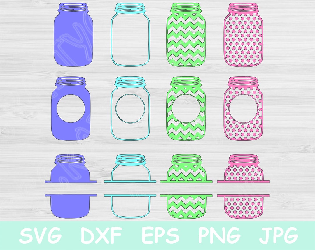 Mason Jar Svg File, Moonshine Jar Monogram Svg Files for Cricut, Ball